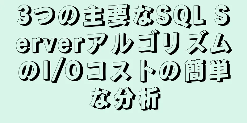 3つの主要なSQL ServerアルゴリズムのI/Oコストの簡単な分析