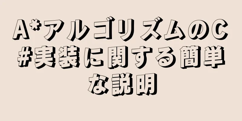 A*アルゴリズムのC#実装に関する簡単な説明
