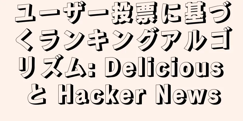 ユーザー投票に基づくランキングアルゴリズム: Delicious と Hacker News