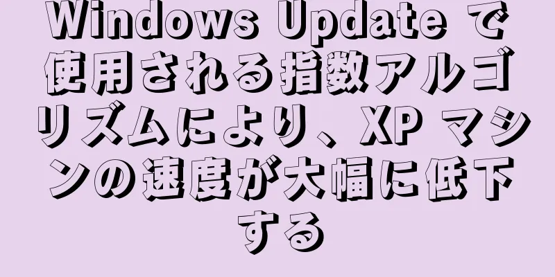 Windows Update で使用される指数アルゴリズムにより、XP マシンの速度が大幅に低下する