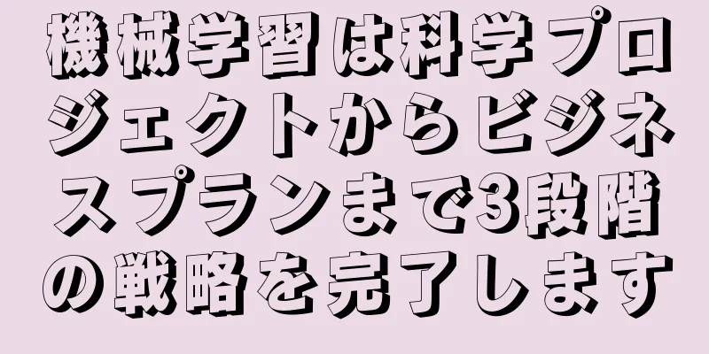 機械学習は科学プロジェクトからビジネスプランまで3段階の戦略を完了します