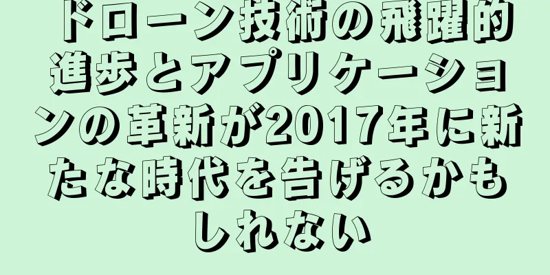 ドローン技術の飛躍的進歩とアプリケーションの革新が2017年に新たな時代を告げるかもしれない