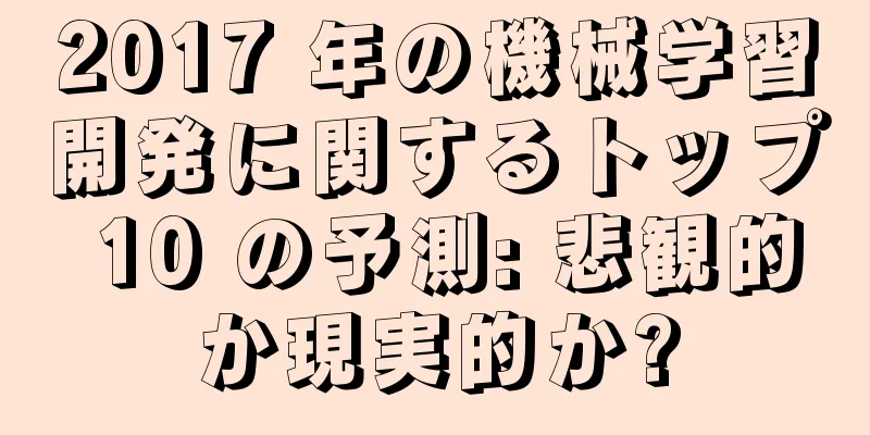 2017 年の機械学習開発に関するトップ 10 の予測: 悲観的か現実的か?