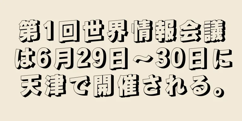 第1回世界情報会議は6月29日〜30日に天津で開催される。