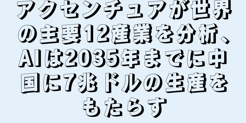 アクセンチュアが世界の主要12産業を分析、AIは2035年までに中国に7兆ドルの生産をもたらす