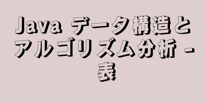 Java データ構造とアルゴリズム分析 - 表