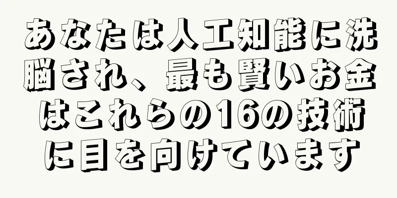 あなたは人工知能に洗脳され、最も賢いお金はこれらの16の技術に目を向けています