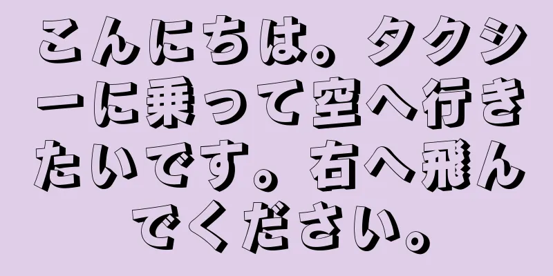 こんにちは。タクシーに乗って空へ行きたいです。右へ飛んでください。