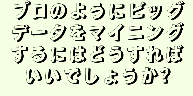 プロのようにビッグデータをマイニングするにはどうすればいいでしょうか?