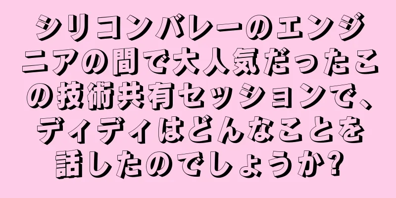 シリコンバレーのエンジニアの間で大人気だったこの技術共有セッションで、ディディはどんなことを話したのでしょうか?