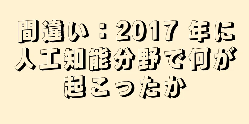 間違い：2017 年に人工知能分野で何が起こったか