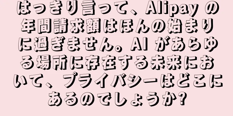 はっきり言って、Alipay の年間請求額はほんの始まりに過ぎません。AI があらゆる場所に存在する未来において、プライバシーはどこにあるのでしょうか?