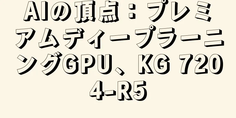 AIの頂点：プレミアムディープラーニングGPU、KG 7204-R5