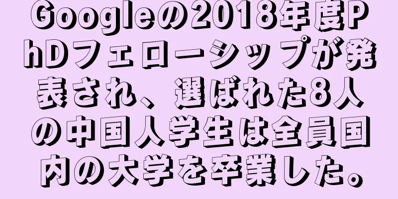 Googleの2018年度PhDフェローシップが発表され、選ばれた8人の中国人学生は全員国内の大学を卒業した。