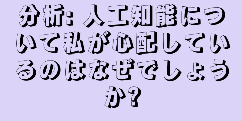 分析: 人工知能について私が心配しているのはなぜでしょうか?
