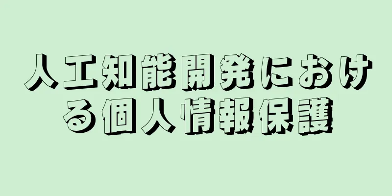 人工知能開発における個人情報保護