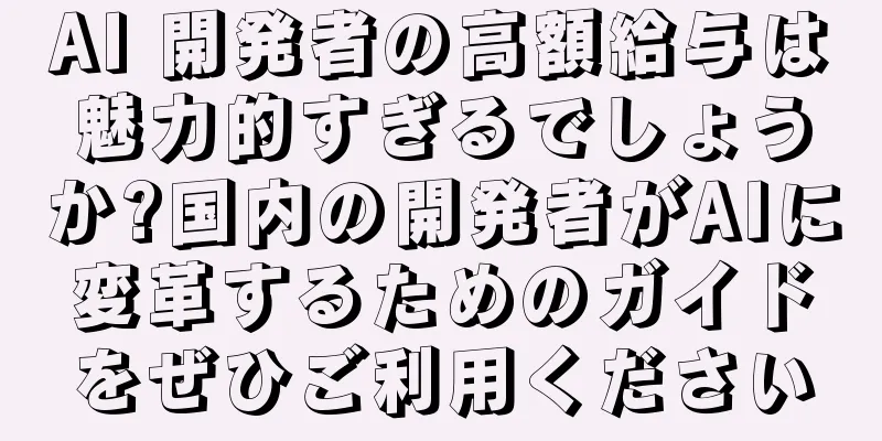 AI 開発者の高額給与は魅力的すぎるでしょうか?国内の開発者がAIに変革するためのガイドをぜひご利用ください