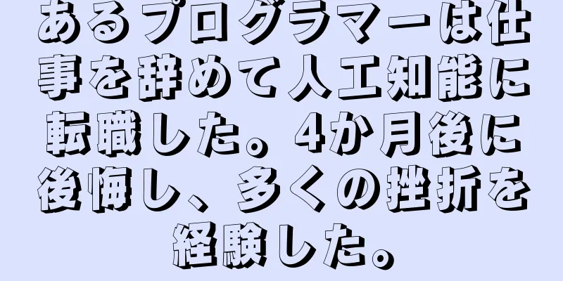 あるプログラマーは仕事を辞めて人工知能に転職した。4か月後に後悔し、多くの挫折を経験した。
