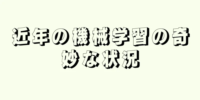 近年の機械学習の奇妙な状況