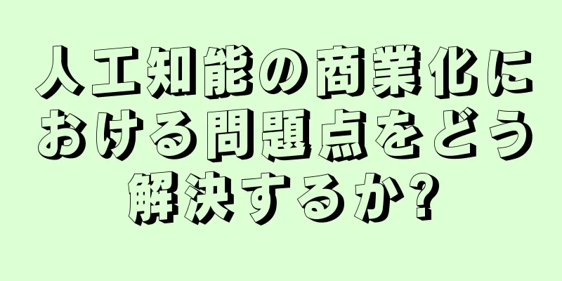 人工知能の商業化における問題点をどう解決するか?