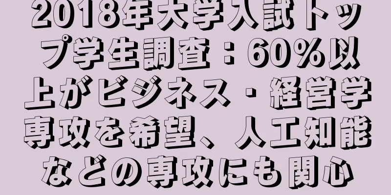 2018年大学入試トップ学生調査：60％以上がビジネス・経営学専攻を希望、人工知能などの専攻にも関心