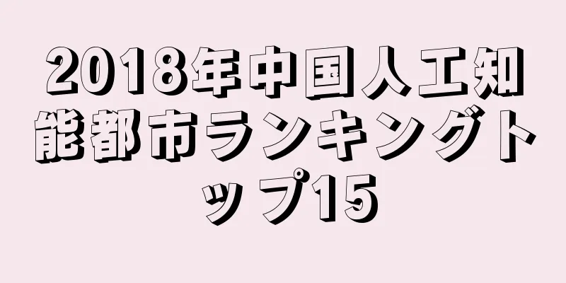 2018年中国人工知能都市ランキングトップ15