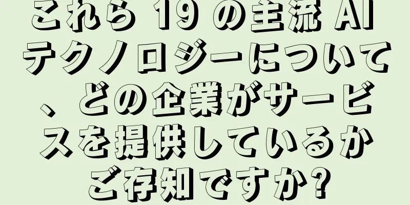 これら 19 の主流 AI テクノロジーについて、どの企業がサービスを提供しているかご存知ですか?