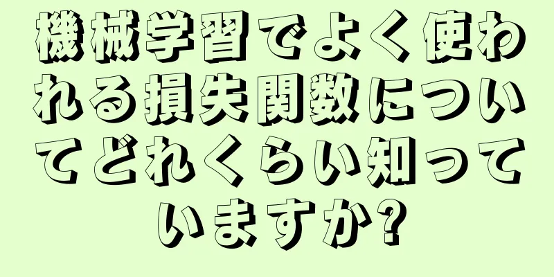 機械学習でよく使われる損失関数についてどれくらい知っていますか?