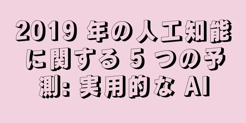 2019 年の人工知能に関する 5 つの予測: 実用的な AI