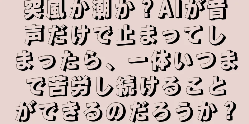突風か潮か？AIが音声だけで止まってしまったら、一体いつまで苦労し続けることができるのだろうか？