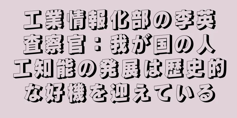 工業情報化部の李英査察官：我が国の人工知能の発展は歴史的な好機を迎えている