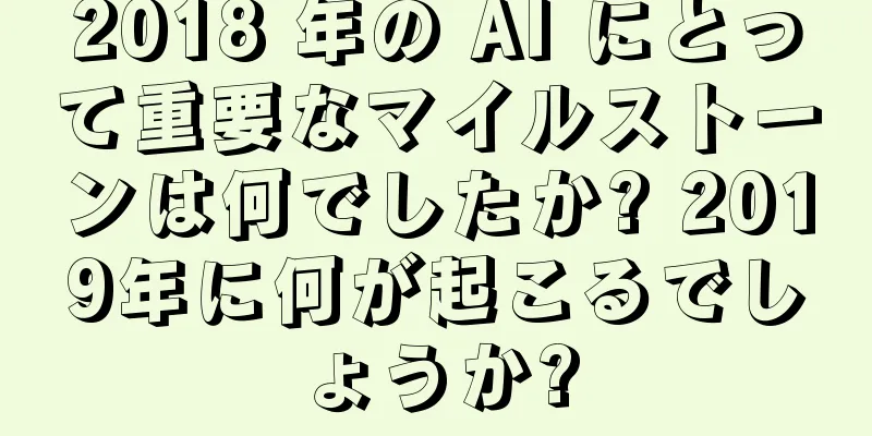 2018 年の AI にとって重要なマイルストーンは何でしたか? 2019年に何が起こるでしょうか?