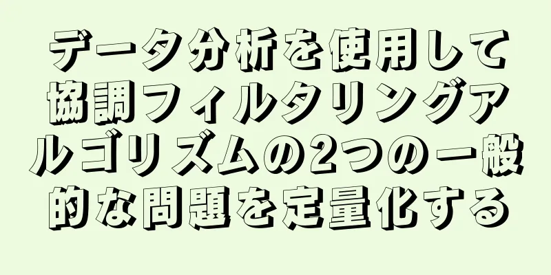 データ分析を使用して協調フィルタリングアルゴリズムの2つの一般的な問題を定量化する