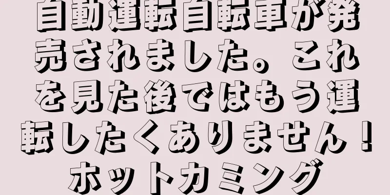 自動運転自転車が発売されました。これを見た後ではもう運転したくありません！ホットカミング