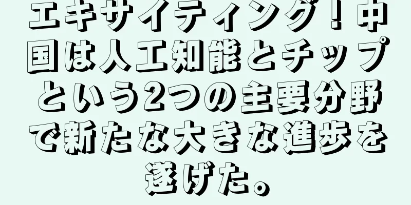 エキサイティング！中国は人工知能とチップという2つの主要分野で新たな大きな進歩を遂げた。