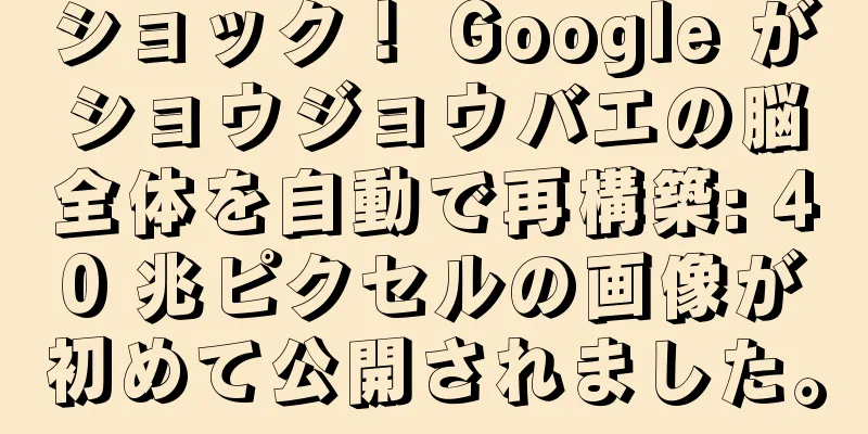ショック！ Google がショウジョウバエの脳全体を自動で再構築: 40 兆ピクセルの画像が初めて公開されました。