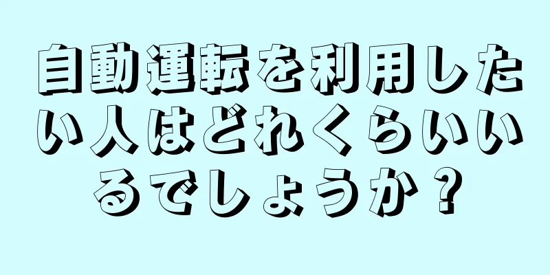 自動運転を利用したい人はどれくらいいるでしょうか？