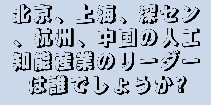 北京、上海、深セン、杭州、中国の人工知能産業のリーダーは誰でしょうか?