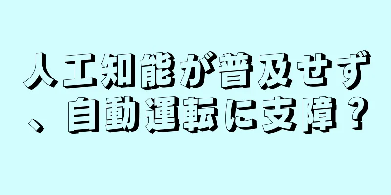人工知能が普及せず、自動運転に支障？