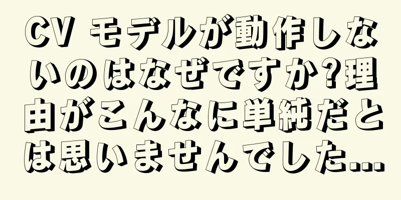 CV モデルが動作しないのはなぜですか?理由がこんなに単純だとは思いませんでした...