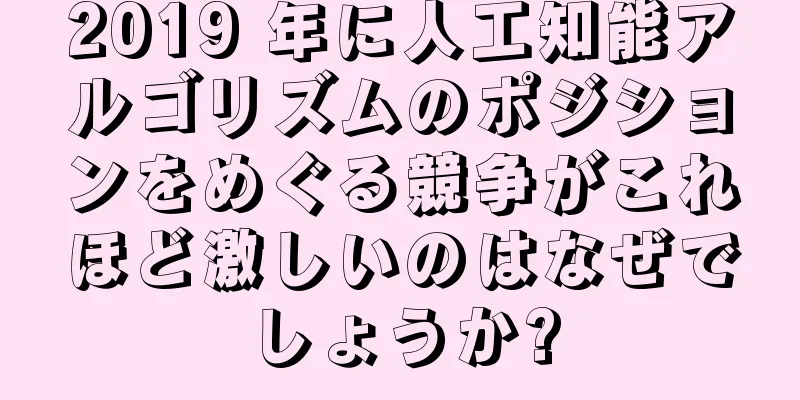 2019 年に人工知能アルゴリズムのポジションをめぐる競争がこれほど激しいのはなぜでしょうか?
