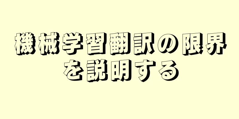 機械学習翻訳の限界を説明する