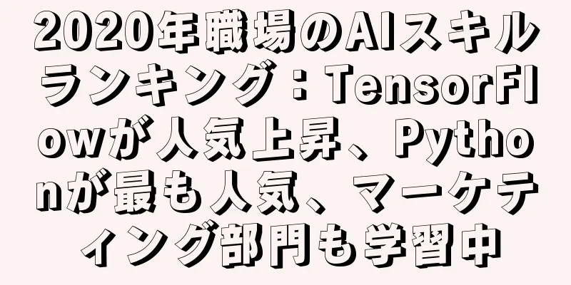 2020年職場のAIスキルランキング：TensorFlowが人気上昇、Pythonが最も人気、マーケティング部門も学習中
