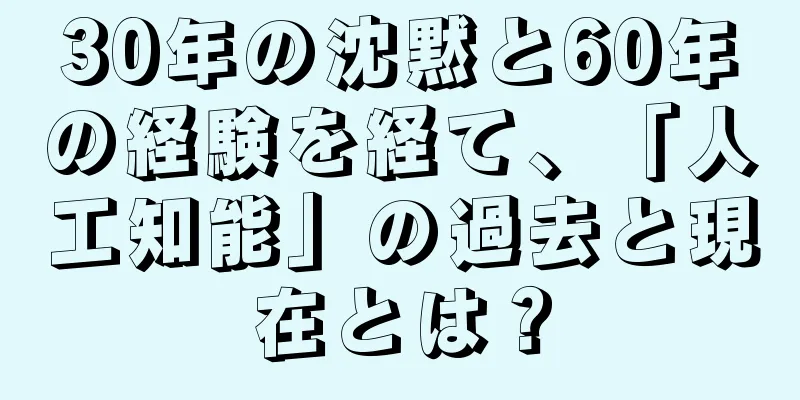 30年の沈黙と60年の経験を経て、「人工知能」の過去と現在とは？