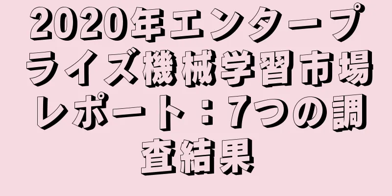 2020年エンタープライズ機械学習市場レポート：7つの調査結果