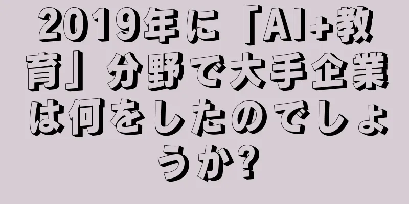 2019年に「AI+教育」分野で大手企業は何をしたのでしょうか?