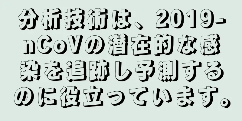 分析技術は、2019-nCoVの潜在的な感染を追跡し予測するのに役立っています。