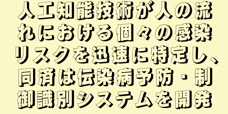 人工知能技術が人の流れにおける個々の感染リスクを迅速に特定し、同済は伝染病予防・制御識別システムを開発