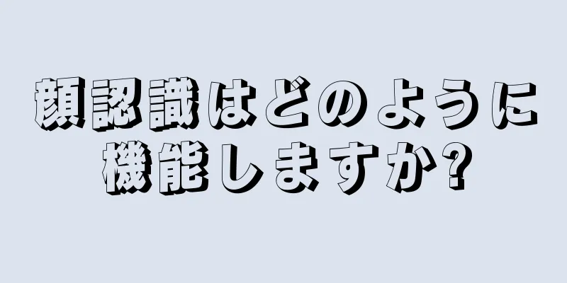 顔認識はどのように機能しますか?