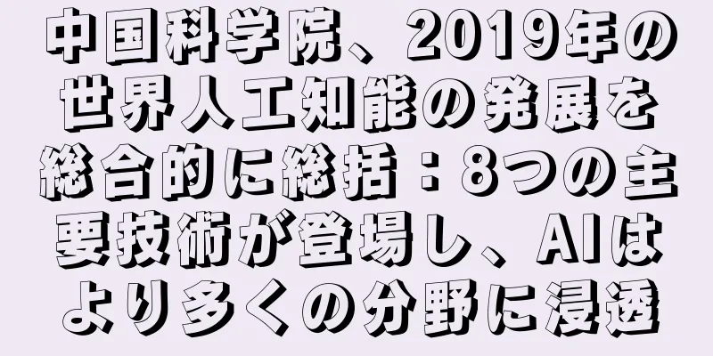 中国科学院、2019年の世界人工知能の発展を総合的に総括：8つの主要技術が登場し、AIはより多くの分野に浸透